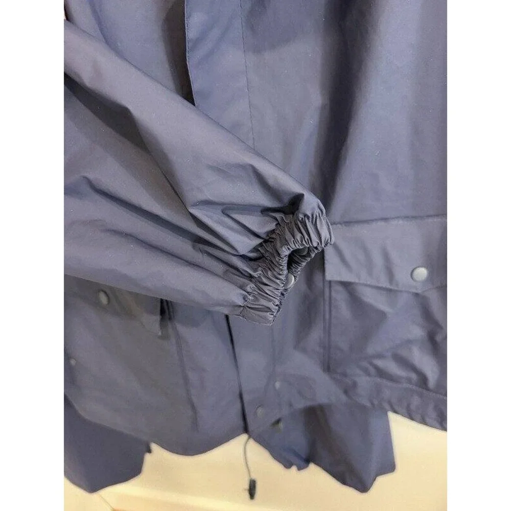Bass Pro Shops Rain Suit Mens Medium Blue Hooded Waterproof Jacket Pants Fishing